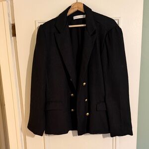 bishop + young Black Blazer with Gold Buttons